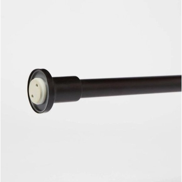 Dual Mount Bronze Finish Cast Finial End Shower Curtain Rod 46" to 72" Lengths - Picture 1 of 4